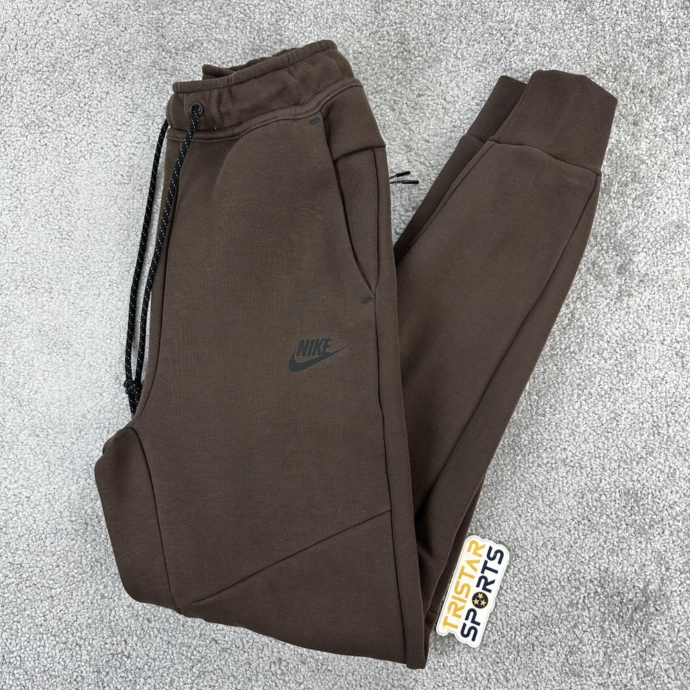 Nike Tech Fleece Pants Mens XS Brown Slim Fit Taper Joggers Athletic HV0959-237